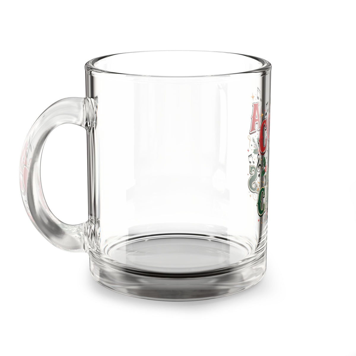 Christmas Glass Mug 10 oz Cocoa and Carols 10oz Glass Mug — Festive Holiday Hot Cocoa Cup