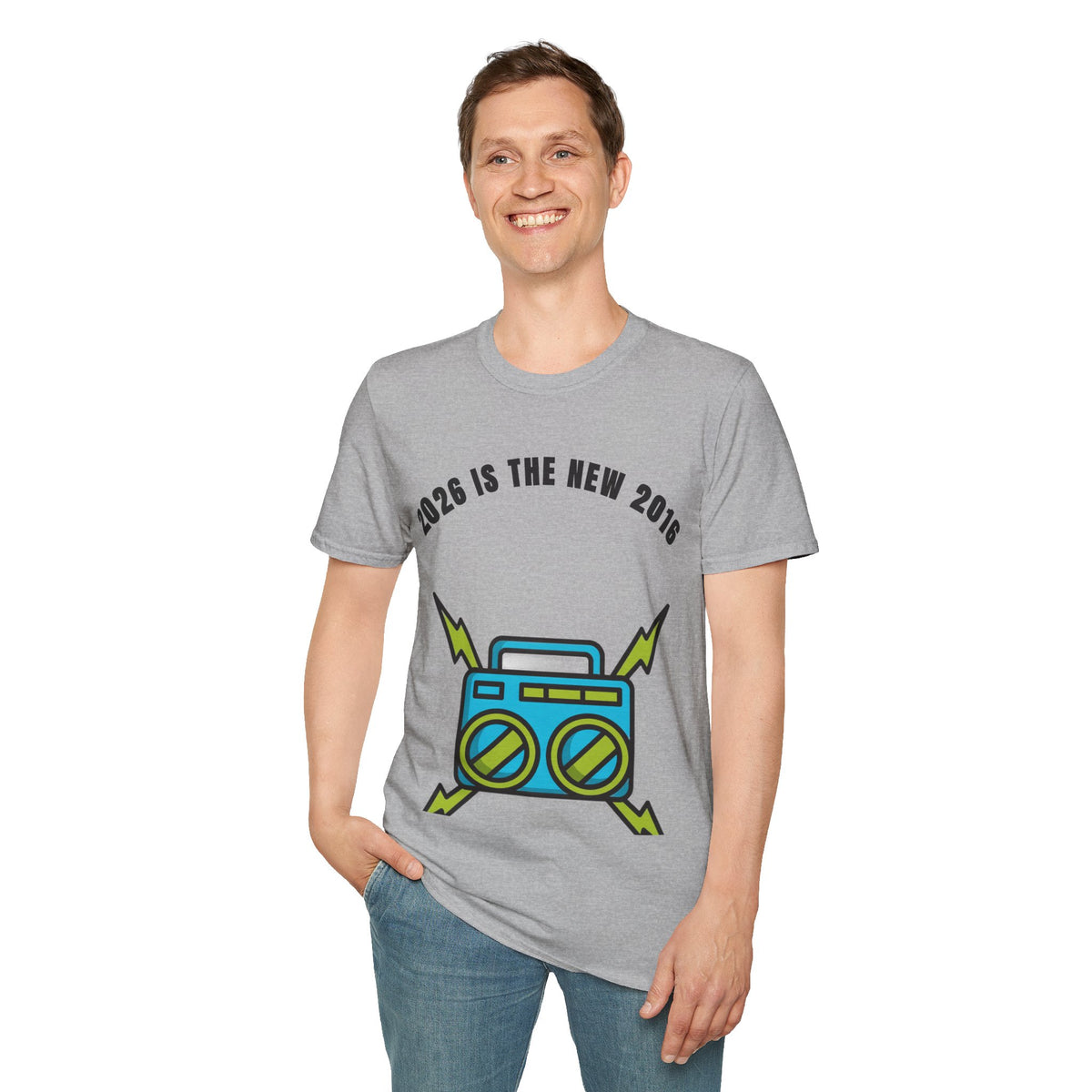 2026 Is The New 2016 T-Shirt — Retro Boombox Graphic Tee - Trending Now - September 2026