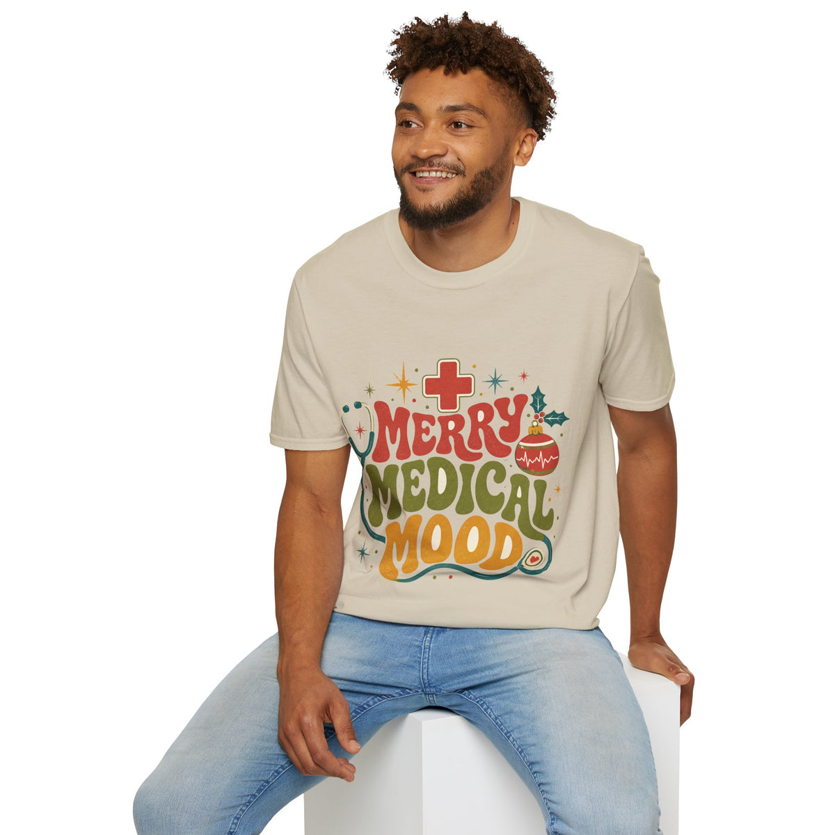 Merry Medical Mood T-Shirt — Christmas Nurse & Healthcare Holiday Tee