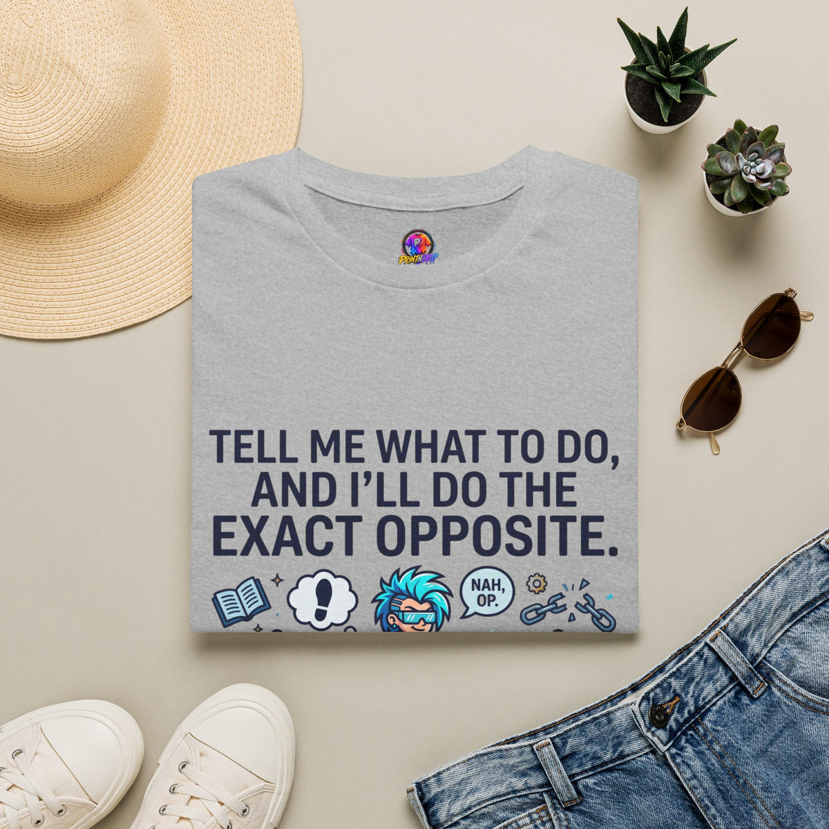 Aquarius T-Shirt — “Tell Me What To Do, And I’ll Do The Exact Opposite” Funny Rebellious Tee (Aquarius)