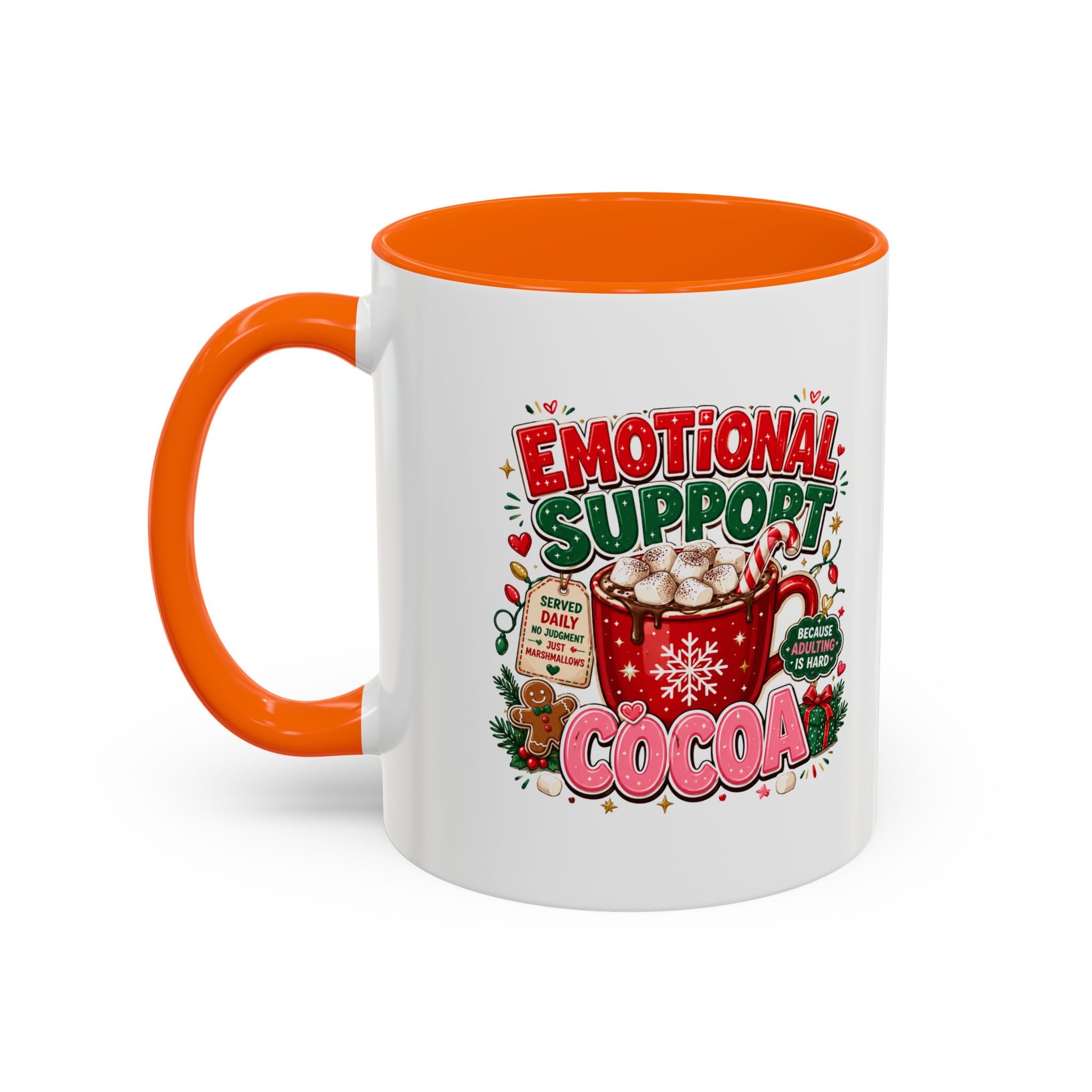 Modern Day Christmas  Emotional Support Cocoa Mug — Festive Hot Chocolate Christmas Coffee Cup (11/15oz)