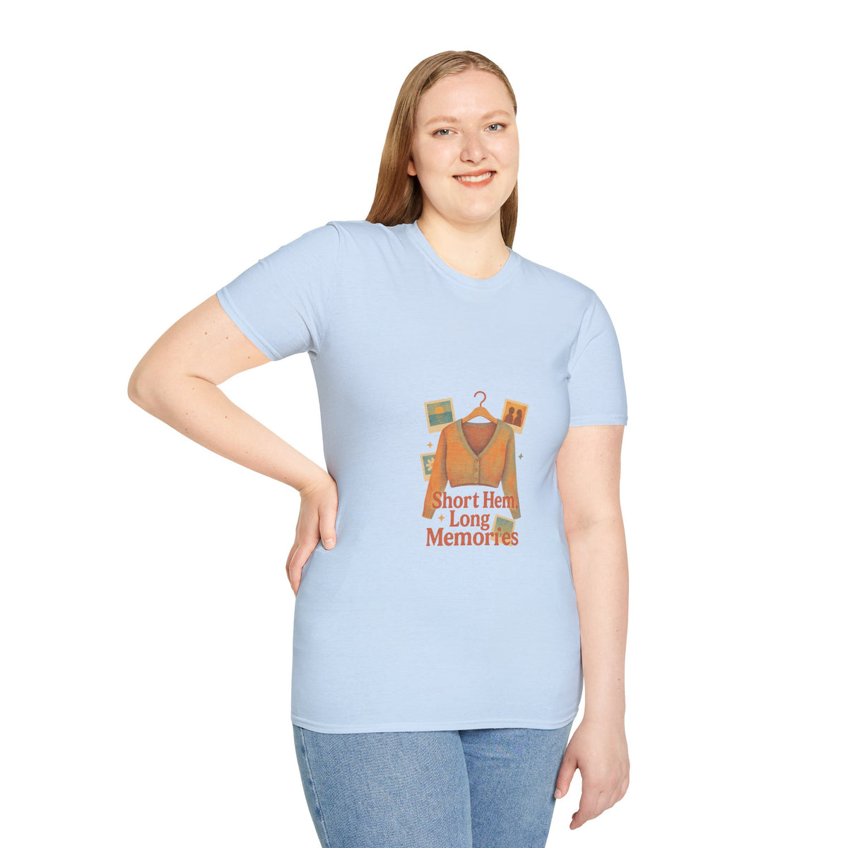 T-Shirt — "Short Hem, Long Memories" Sweater Illustration Tee - Trending Now - October 2026