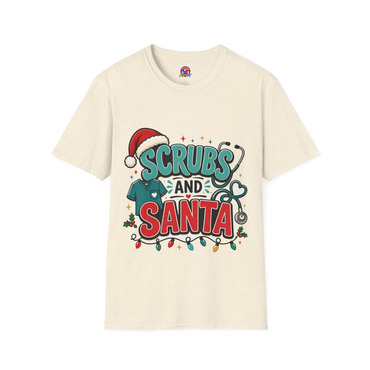 Scrubs and Santa Christmas T-Shirt — Cute Holiday Nurse Tee