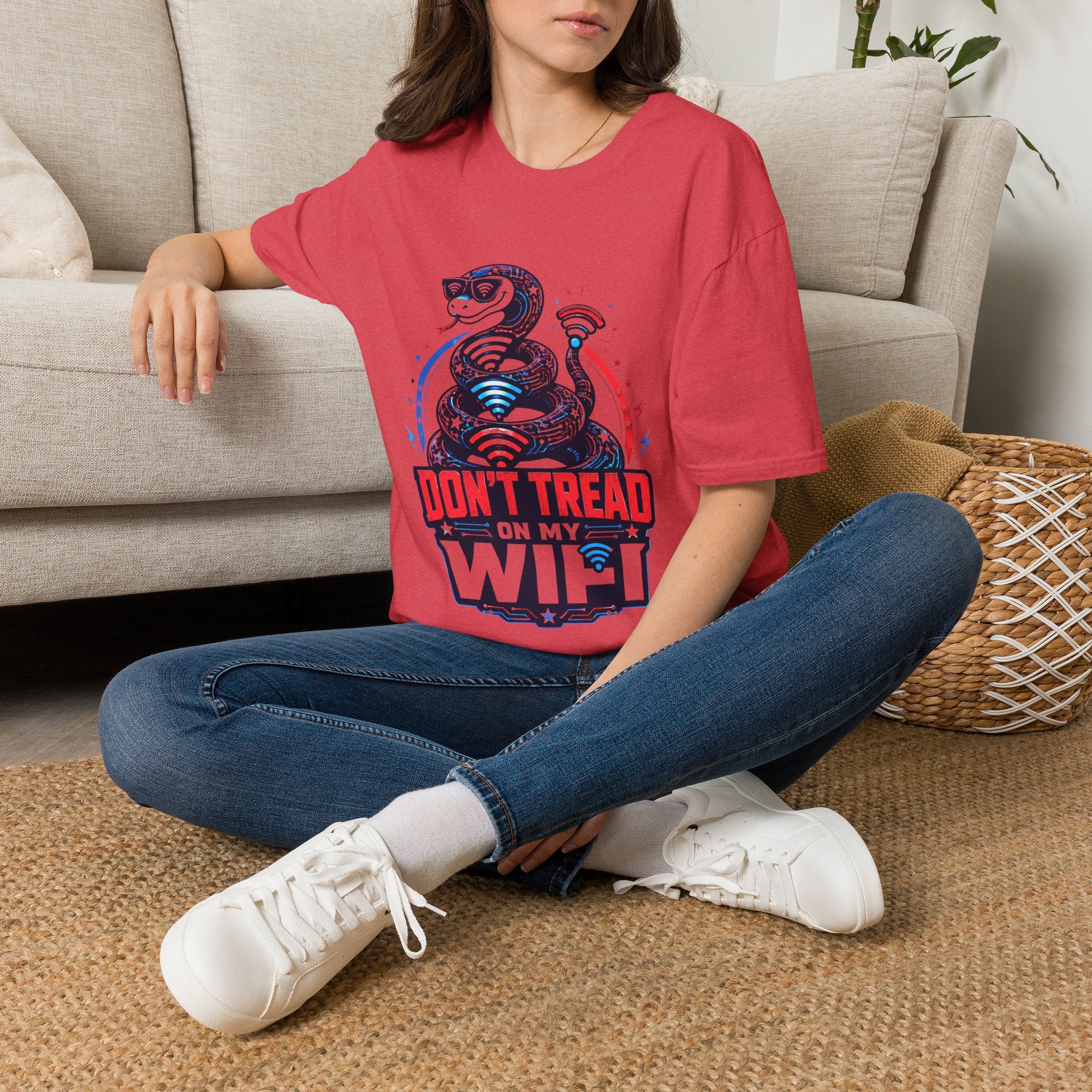 Don’t Tread on My WiFi T-Shirt — Patriotic Gadsden Snake WiFi Tee