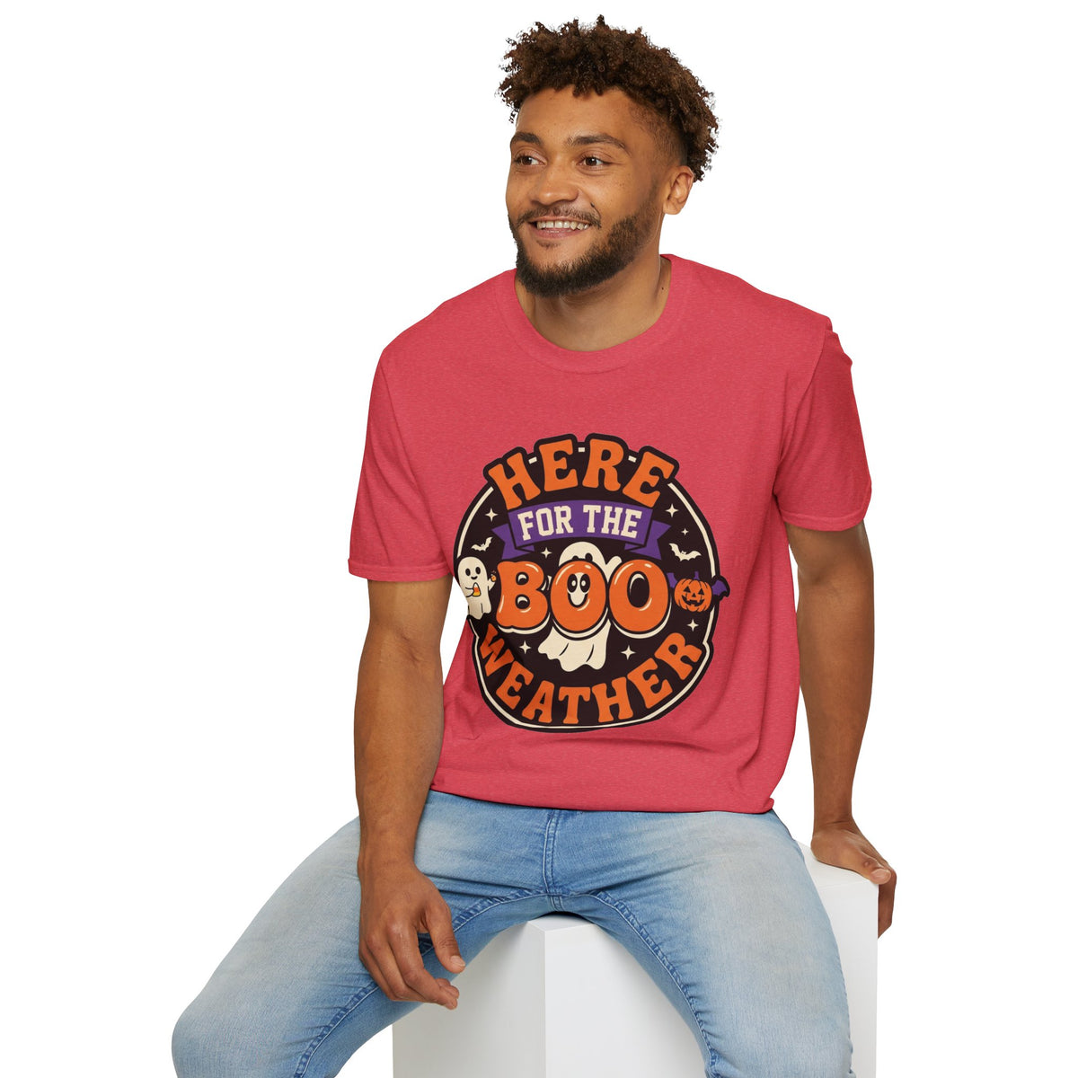 Halloween 'Here for the Boo Weather' T-Shirt - Trending Now - August 2026