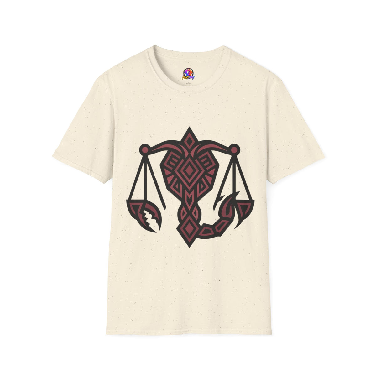 Libra Scales Graphic T‑Shirt — Tribal Zodiac Balance Design