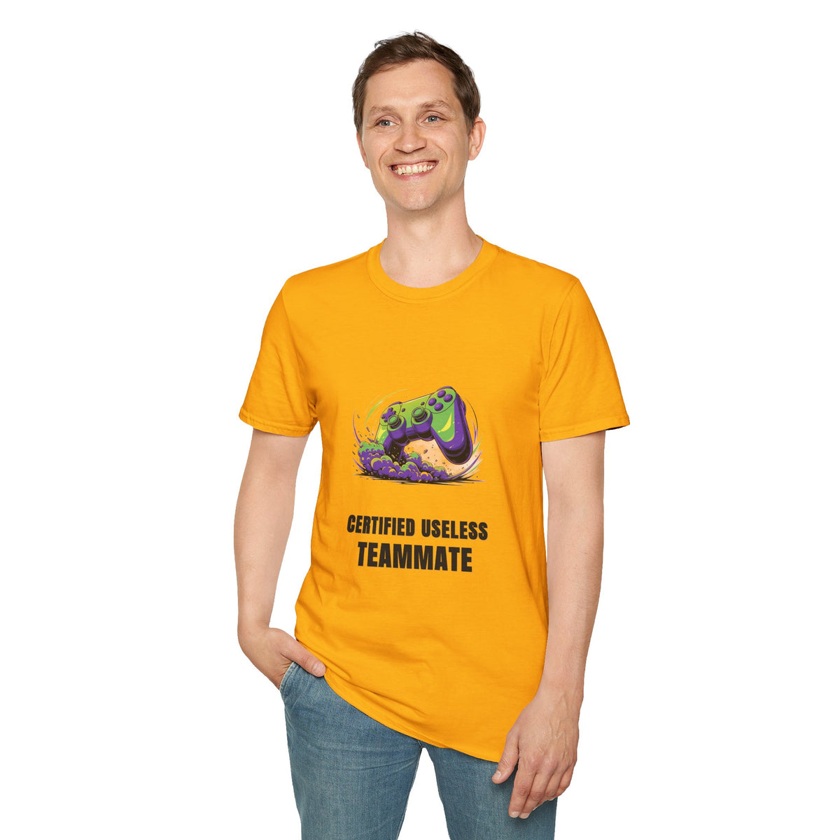 Gaming T-Shirt — "Certified Useless Teammate" Controller Graphic - Trending Now - August 2026