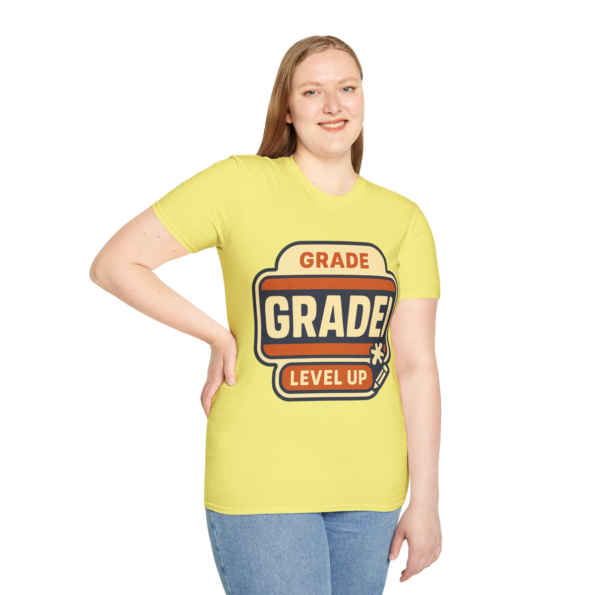 Grade Up Retro Badge T‑Shirt — "GRADE! LEVEL UP" Gamer Teacher Gift - Trending Now - August 2026