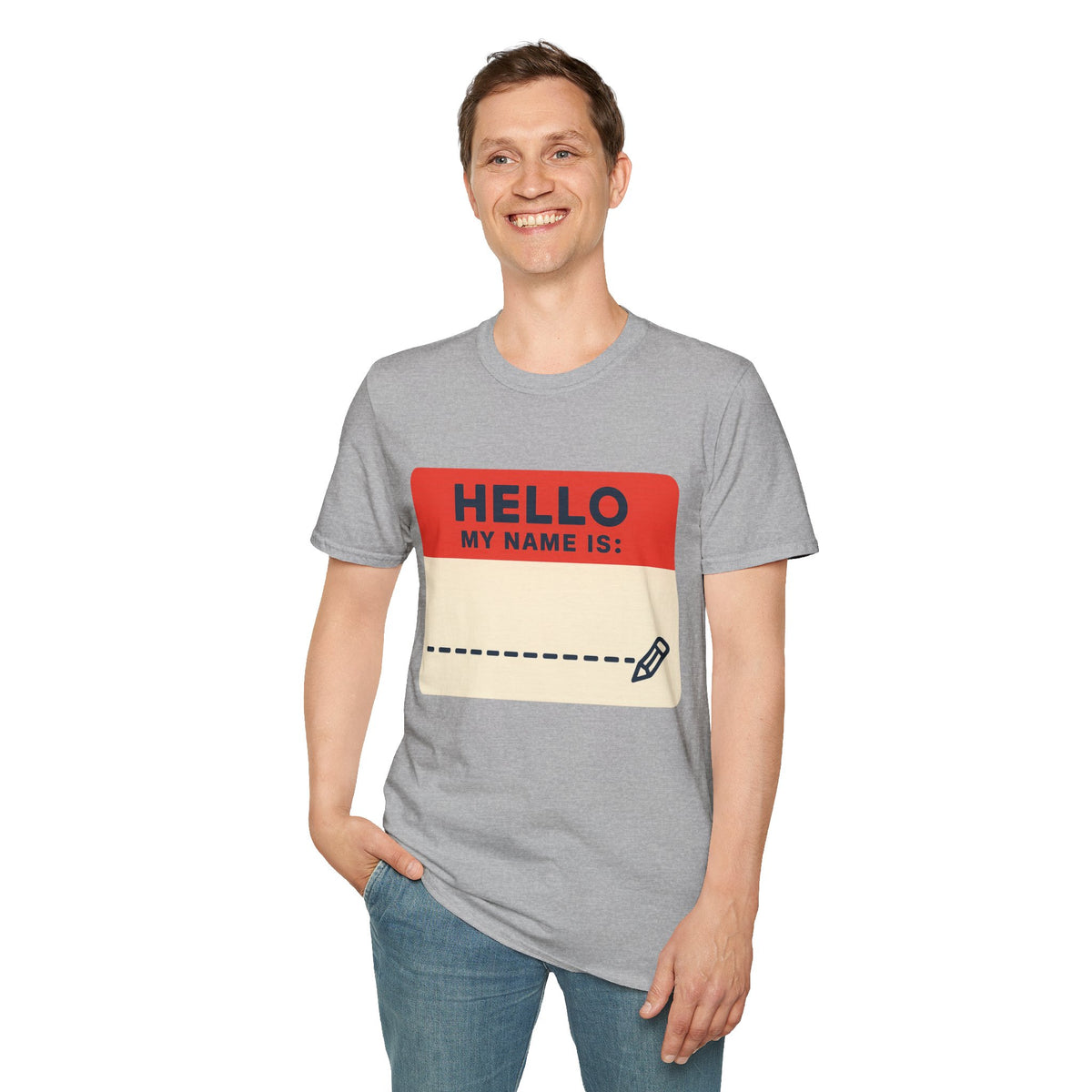 Hello My Name Is Name Tag T-Shirt — Funny Novelty Graphic Tee - Trending Now - August 2026