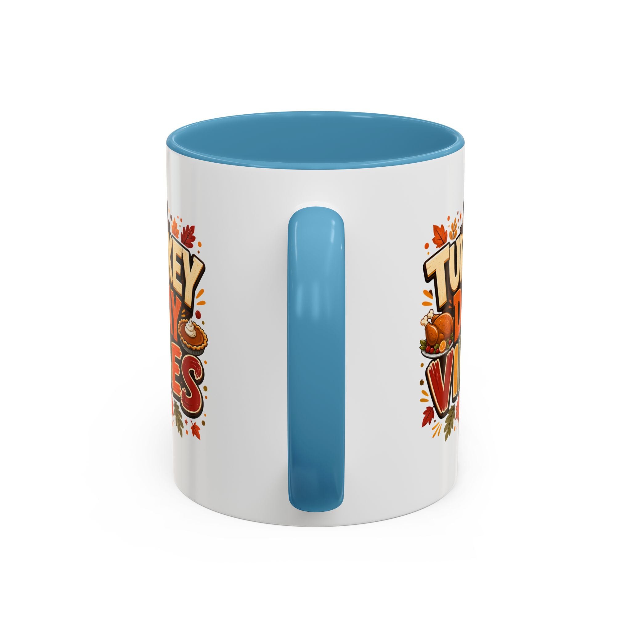 Thanksgiving Mug Turkey Day Vibes Accent Mug — Thanksgiving Coffee Cup