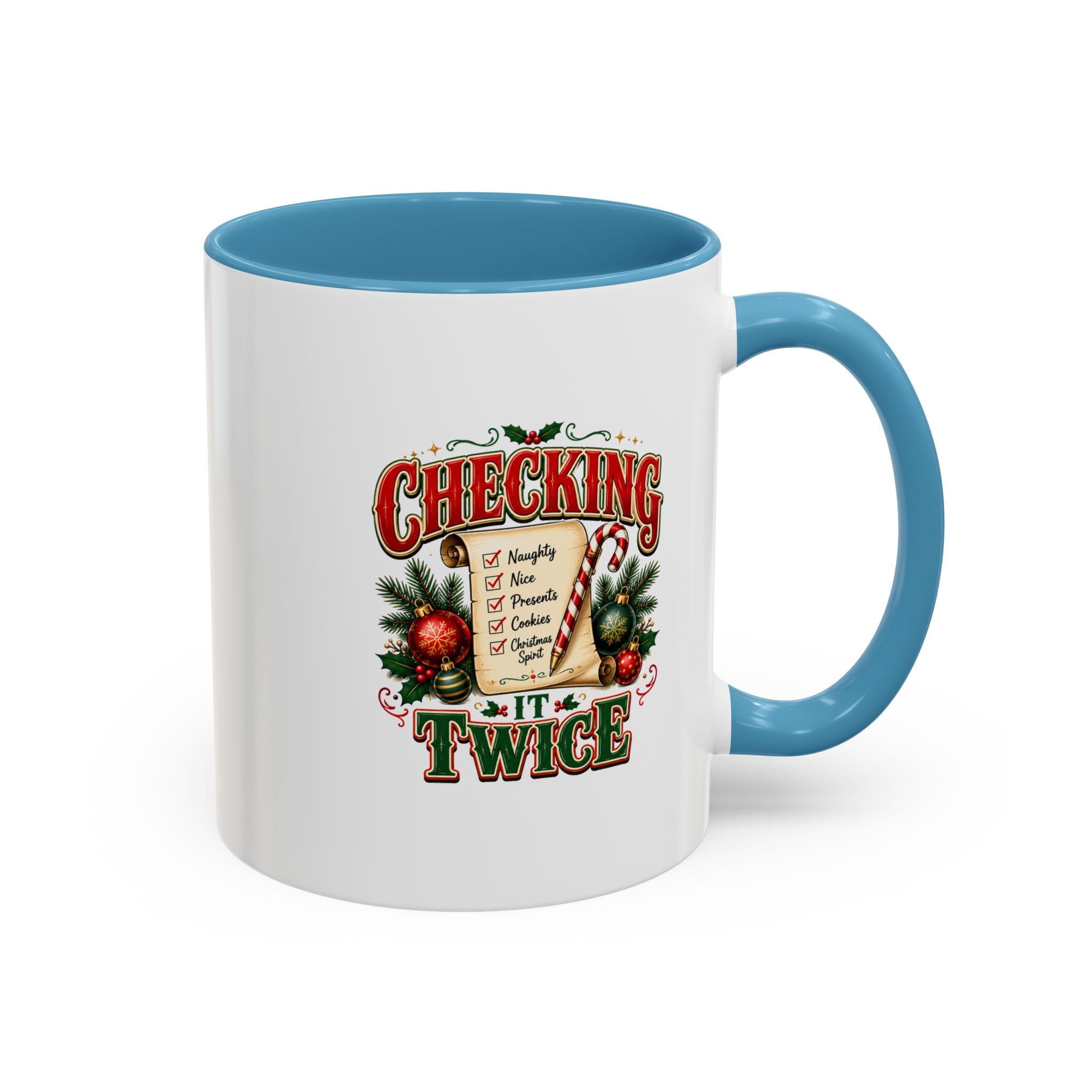 Checking It Twice Christmas Coffee Mug — Holiday Checklist Design