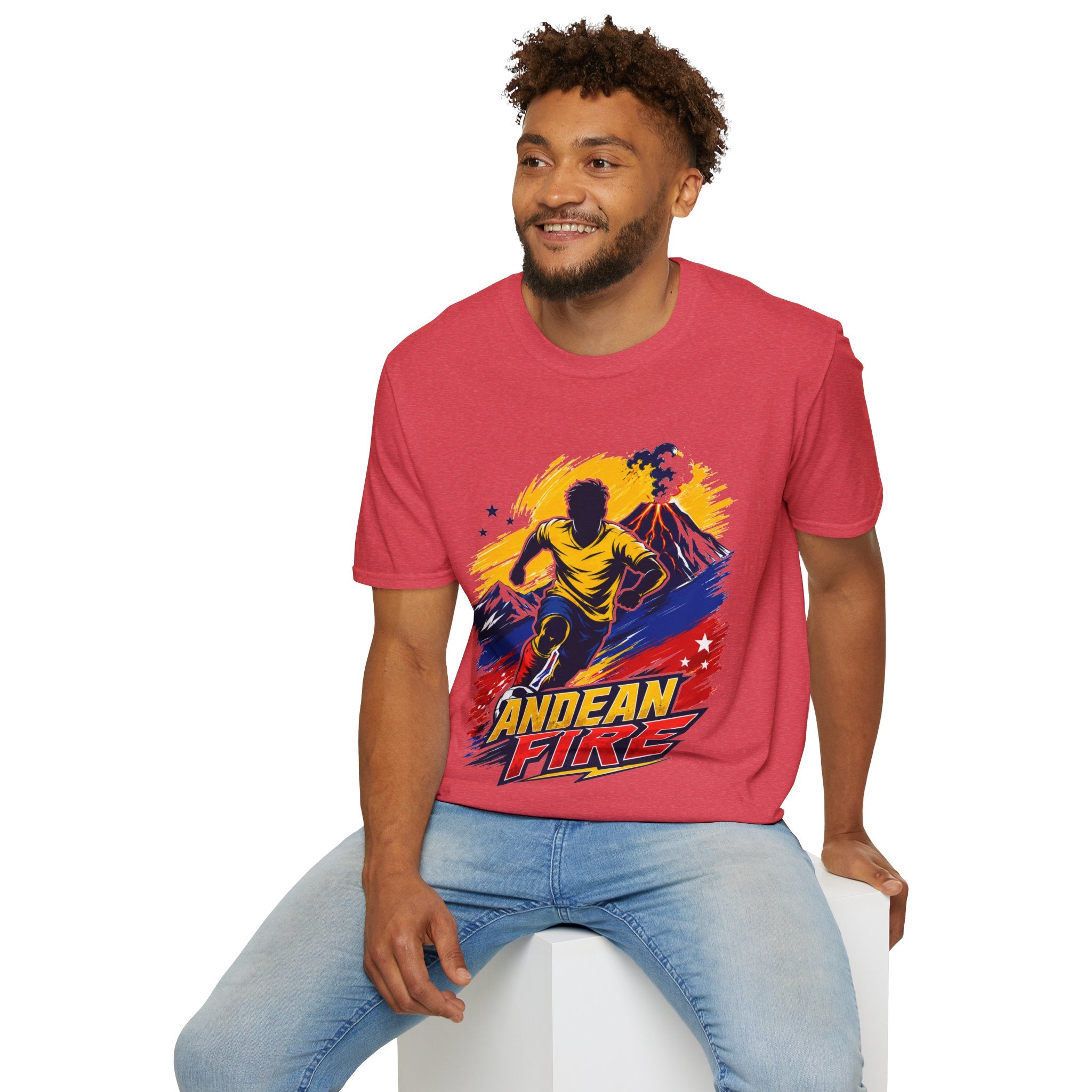 Ecuador Andean Fire Running T‑Shirt — Volcano Trail Runner Graphic Tee