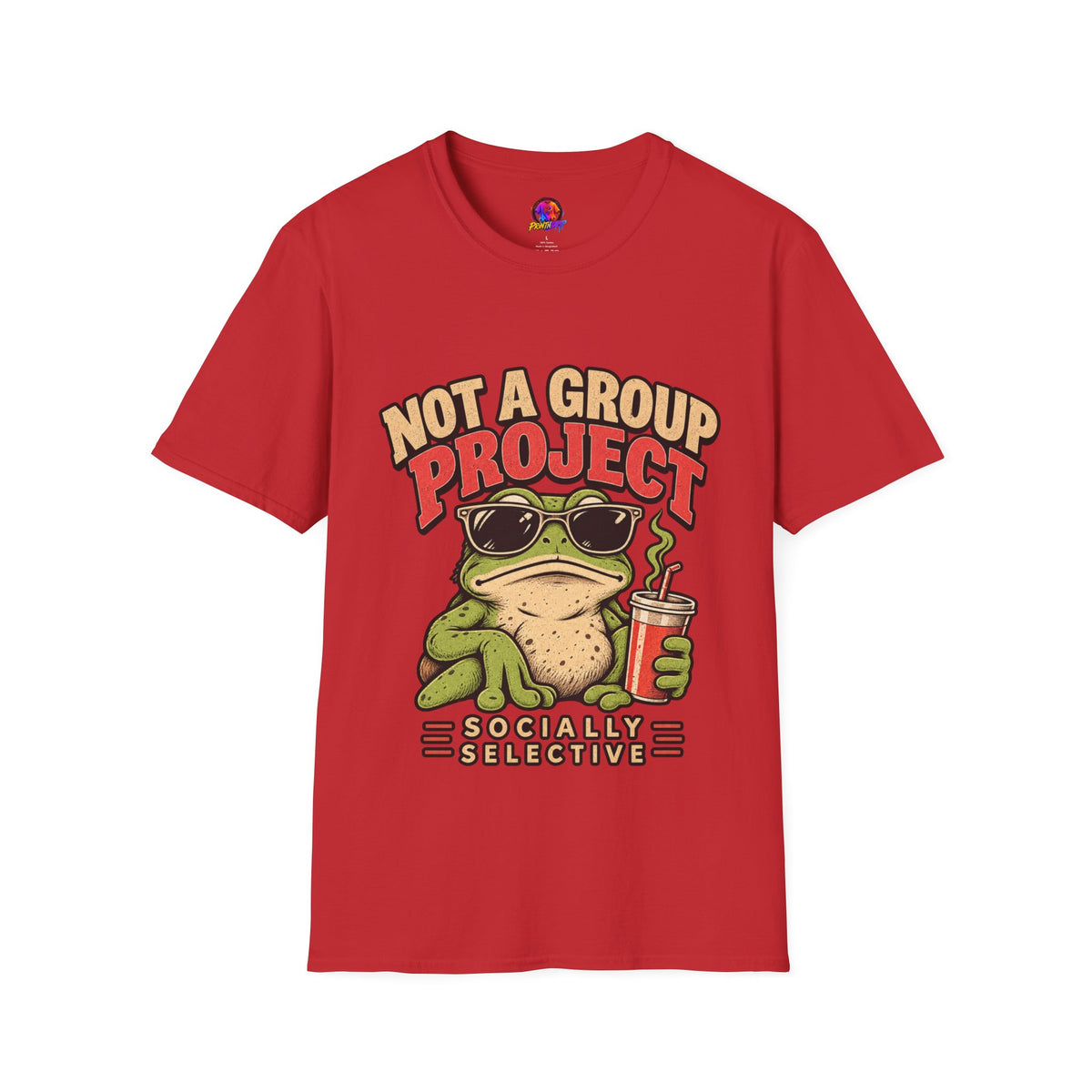 Not a Group Project Frog T-Shirt — "Socially Selective" Funny Introvert Tee