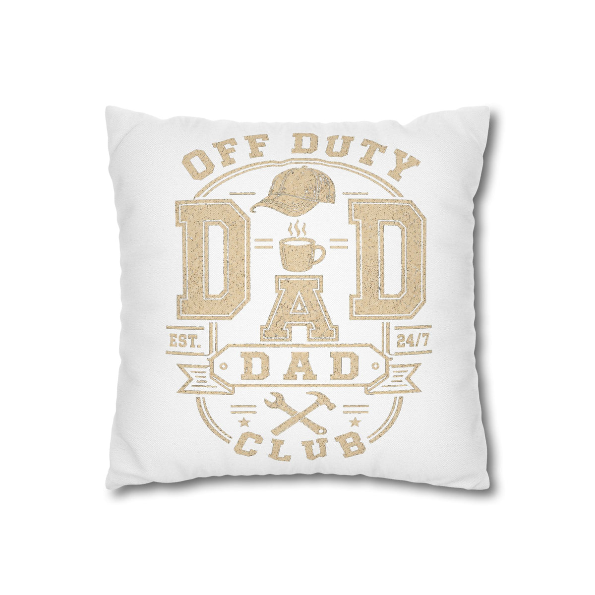 Off Duty Dad Club Throw Pillowcase — 'Off Duty DAD' Decorative Cushion Cover for Father’s Day Milo Bailey Dog Dad Mom