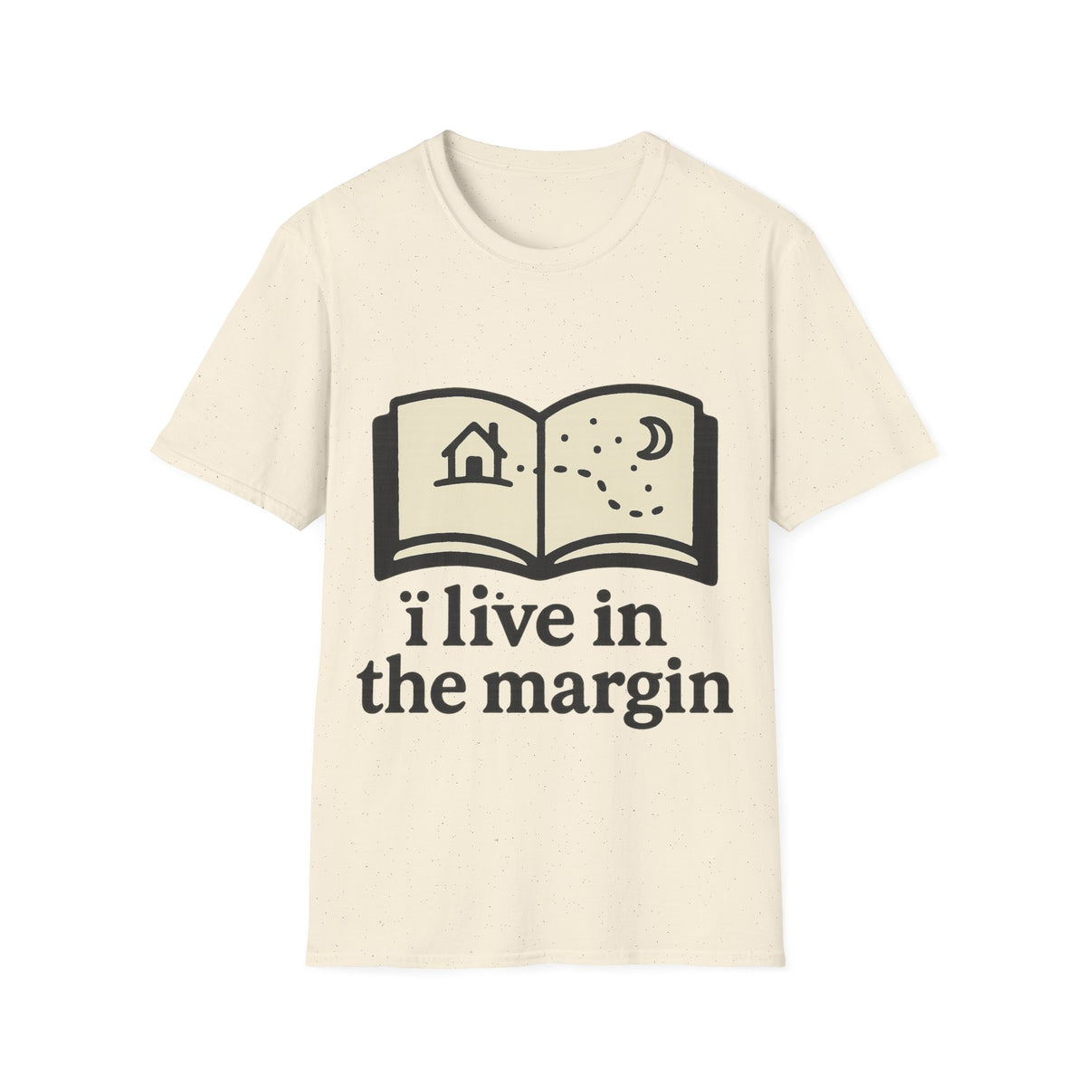 "I Live In The Margin" Bookworm Tee | Cute Celestial Book Graphic T-Shirt - Trending Now - September 2026