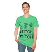 "Stitch By Stitch" Minimalist Crafting Tee | Sewing Knitting Embroidery T-Shirt - Trending Now - September 2026