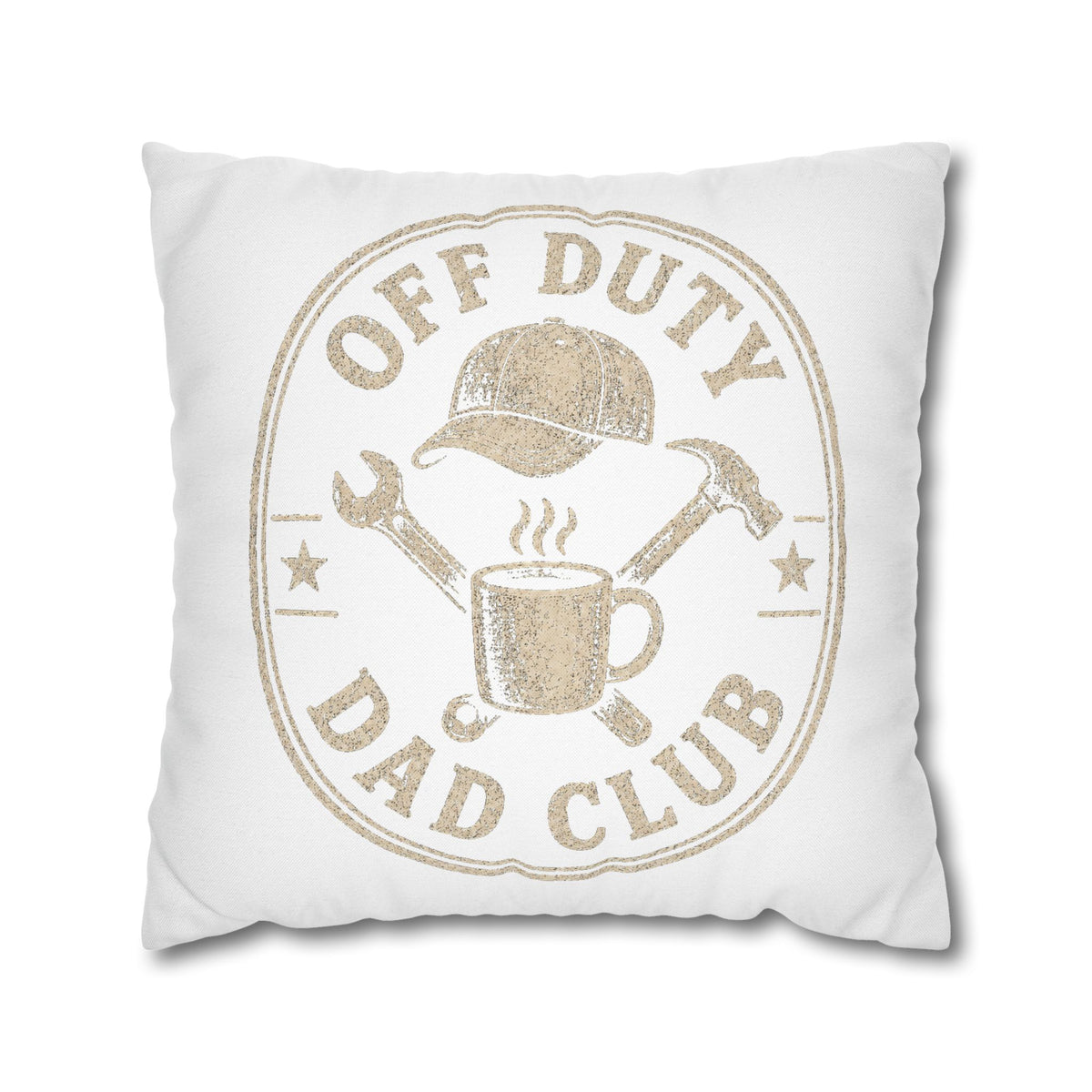 Off Duty Dad Club Pillowcase — Decorative Throw Pillow Cover for Father’s Day Milo Bailey Dog Dad Mom