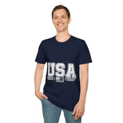 USA Vintage Block T-Shirt — Patriotic Americana Graphic Tee