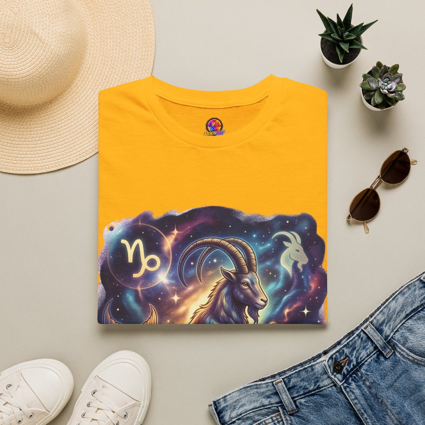 Capricorn Zodiac T-Shirt — Celestial Goat Astrology Tee