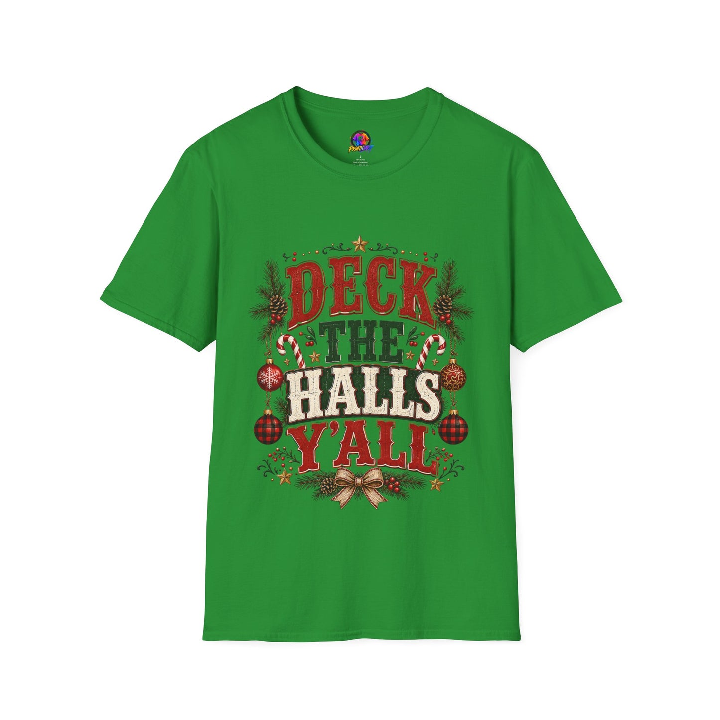 Deck the Halls Y'All T-Shirt — Festive Christmas Holiday Tee