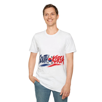 South Korea Flag Brushstroke T-Shirt — Patriotic Korean Travel Tee