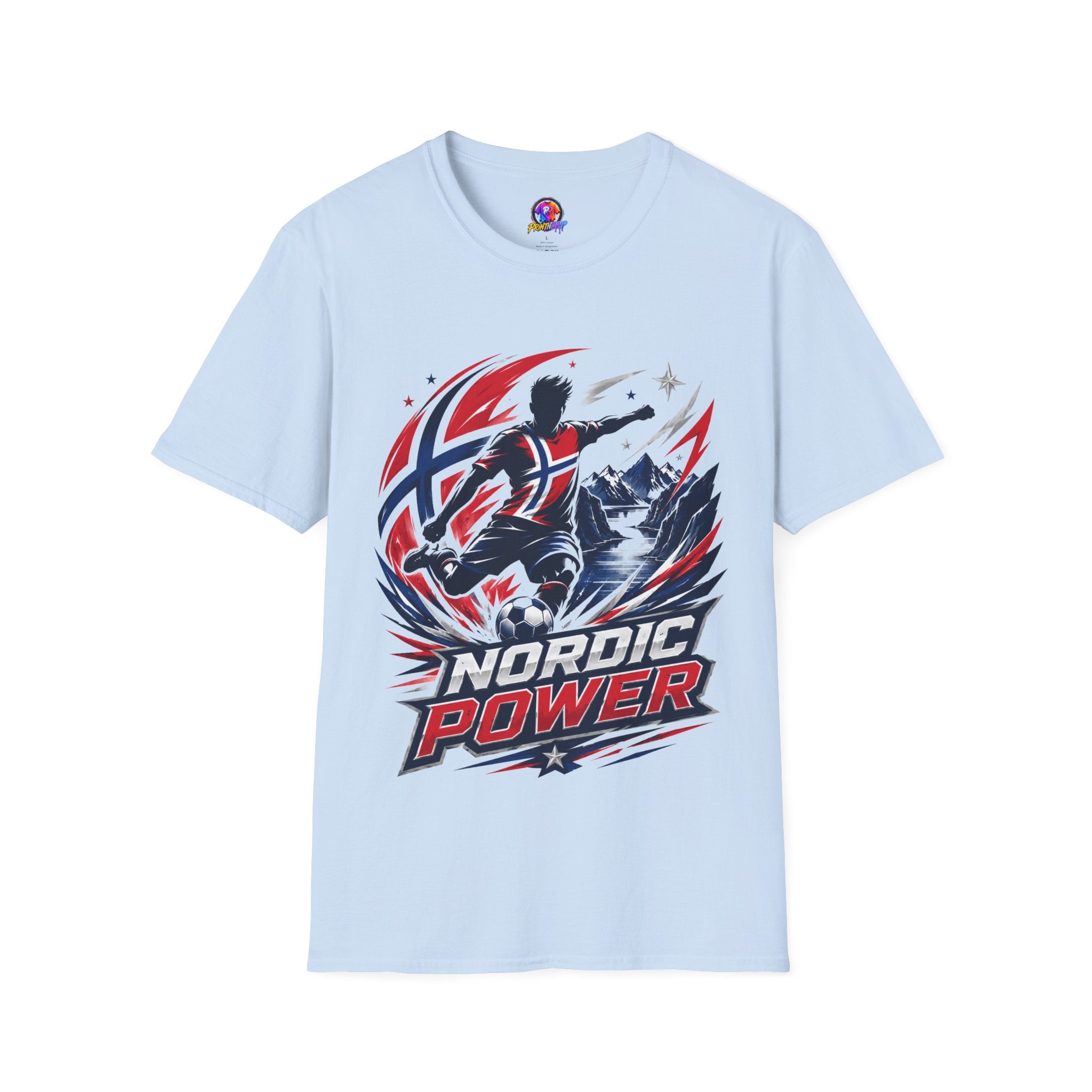 Norway Nordic Power T-Shirt — Viking Flag Silhouette Graphic Tee