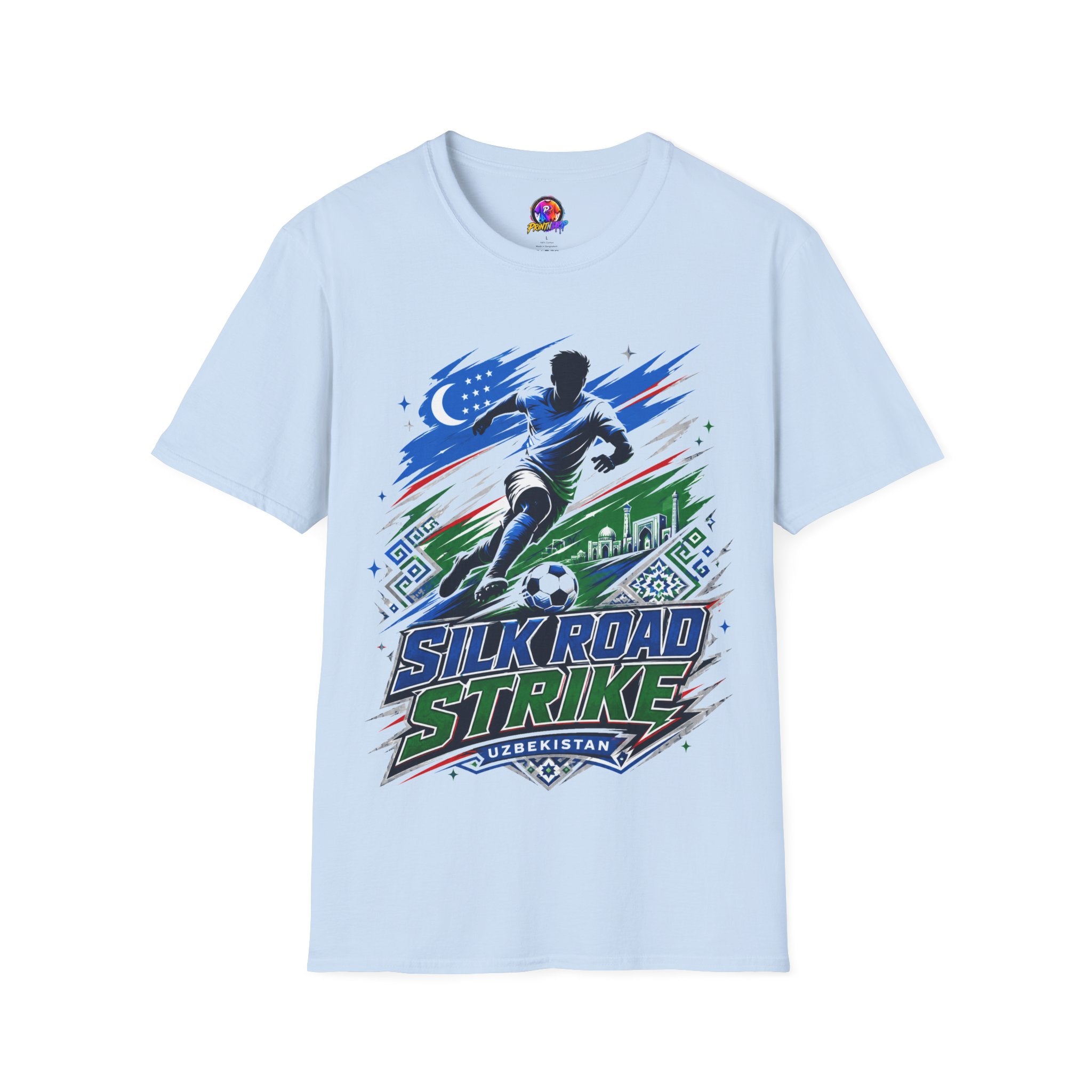 Silk Road Strike Soccer T-Shirt — Uzbekistan Football Graphic Tee