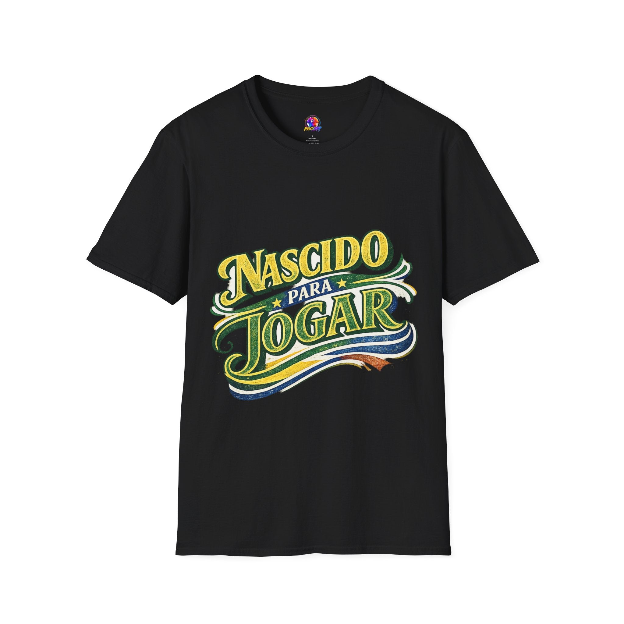 Brazil T‑Shirt — Nascido Para Jogar Vintage Brazilian Soccer Graphic Tee