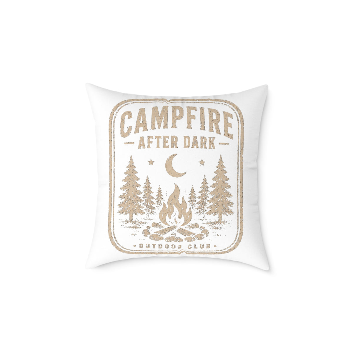 Campfire After Dark Pillow Milo Bailey Dog Dad Mom— Rustic Outdoor Camping Throw Pillow