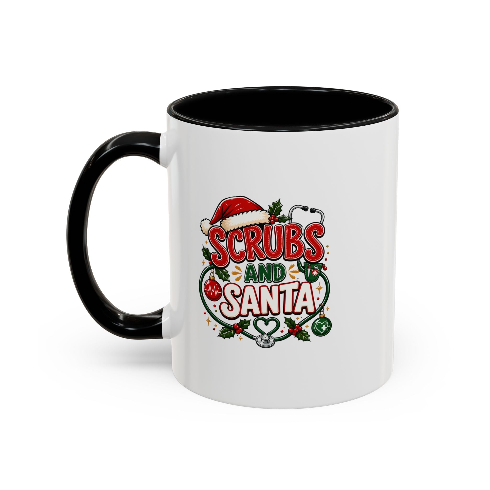 Coffee Mug — "Scrubs and Santa" Christmas Nurse Mug