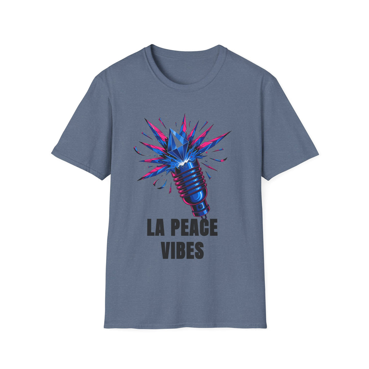 La Peace Vibes Microphone T-Shirt - Retro Pop Art Graphic Tee - Trending Now - September 2026