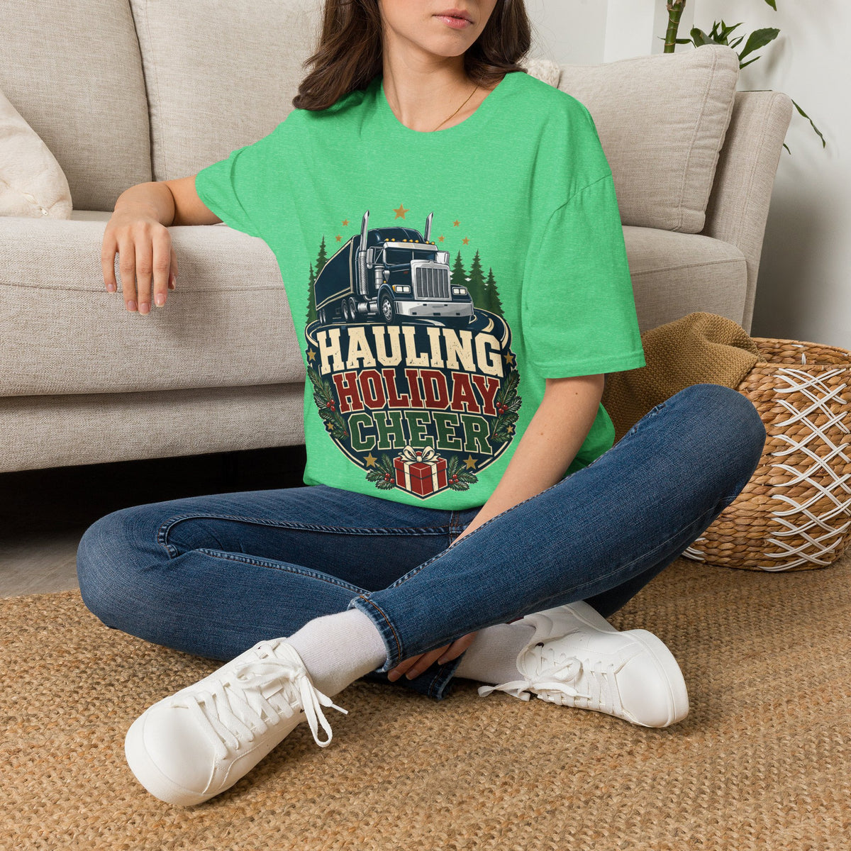 Christmas Truck T‑Shirt — "Hauling Holiday Cheer" Festive Trucker Tee