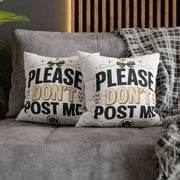 Christmas Please Don't Post Me Decorative Throw Pillowcase — Funny Privacy Photo Prop Cushion Cover