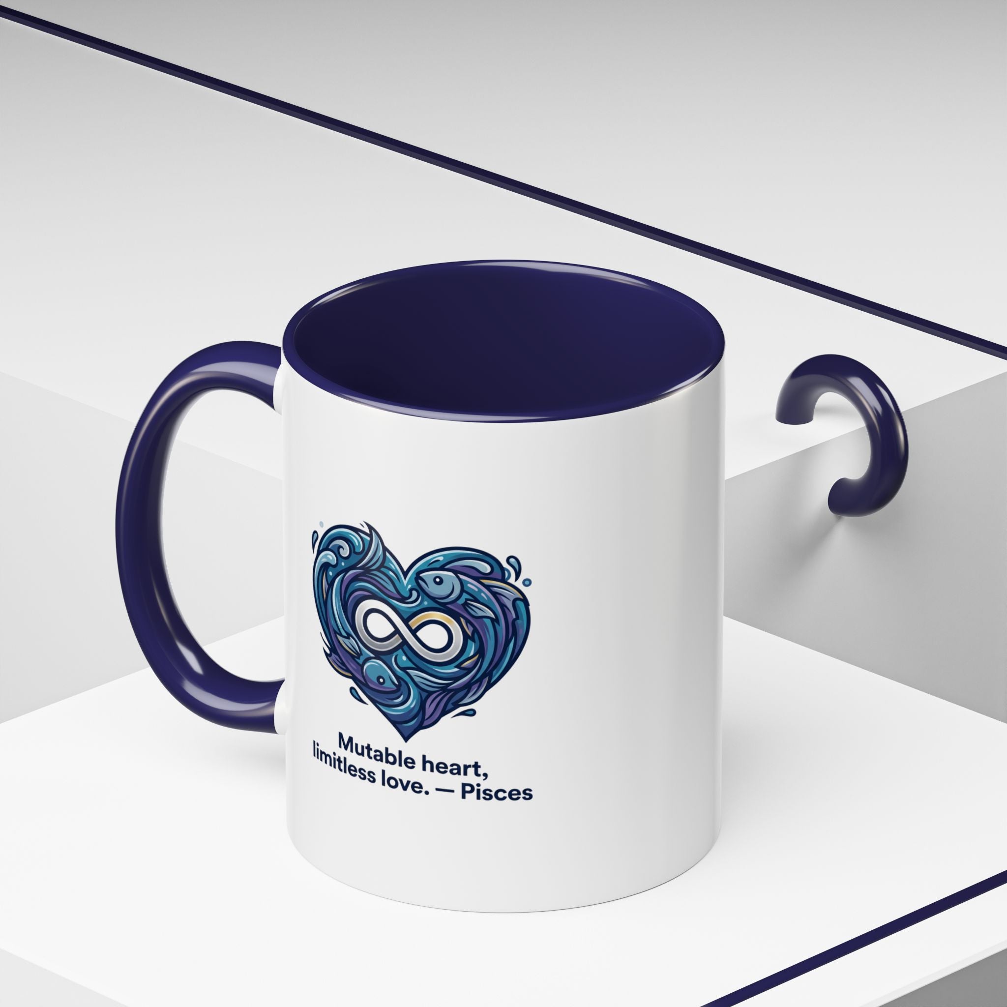 Pisces Heart Coffee Mug — "Mutable heart, limitless love" Zodiac Gift