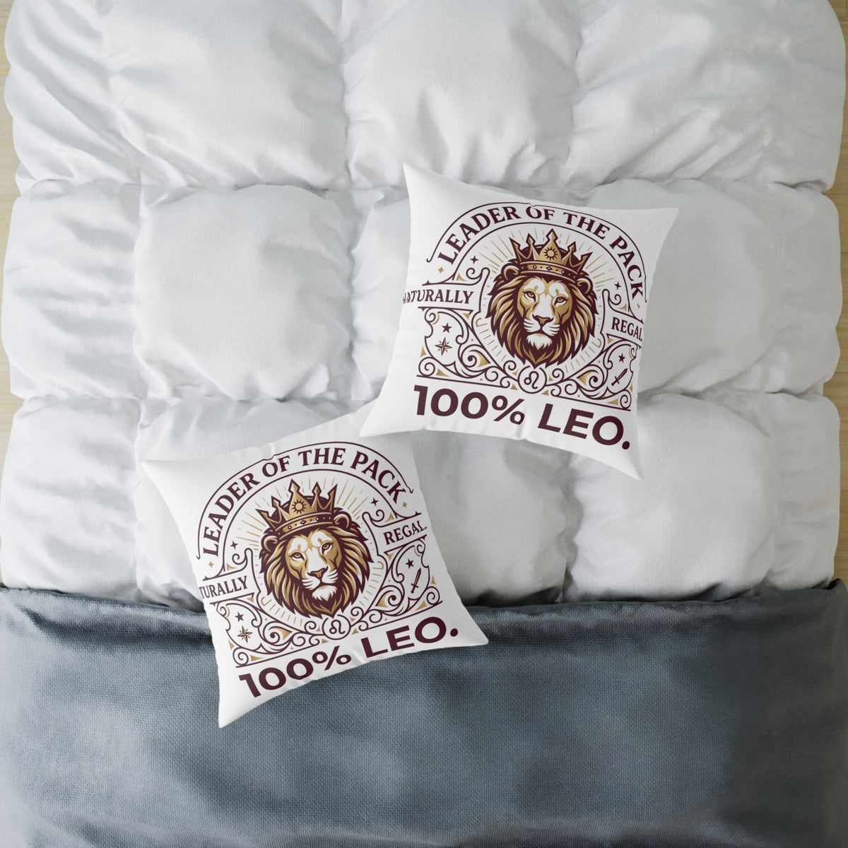 Leo Zodiac Leader Of The Pack Square Poly Canvas Pillow