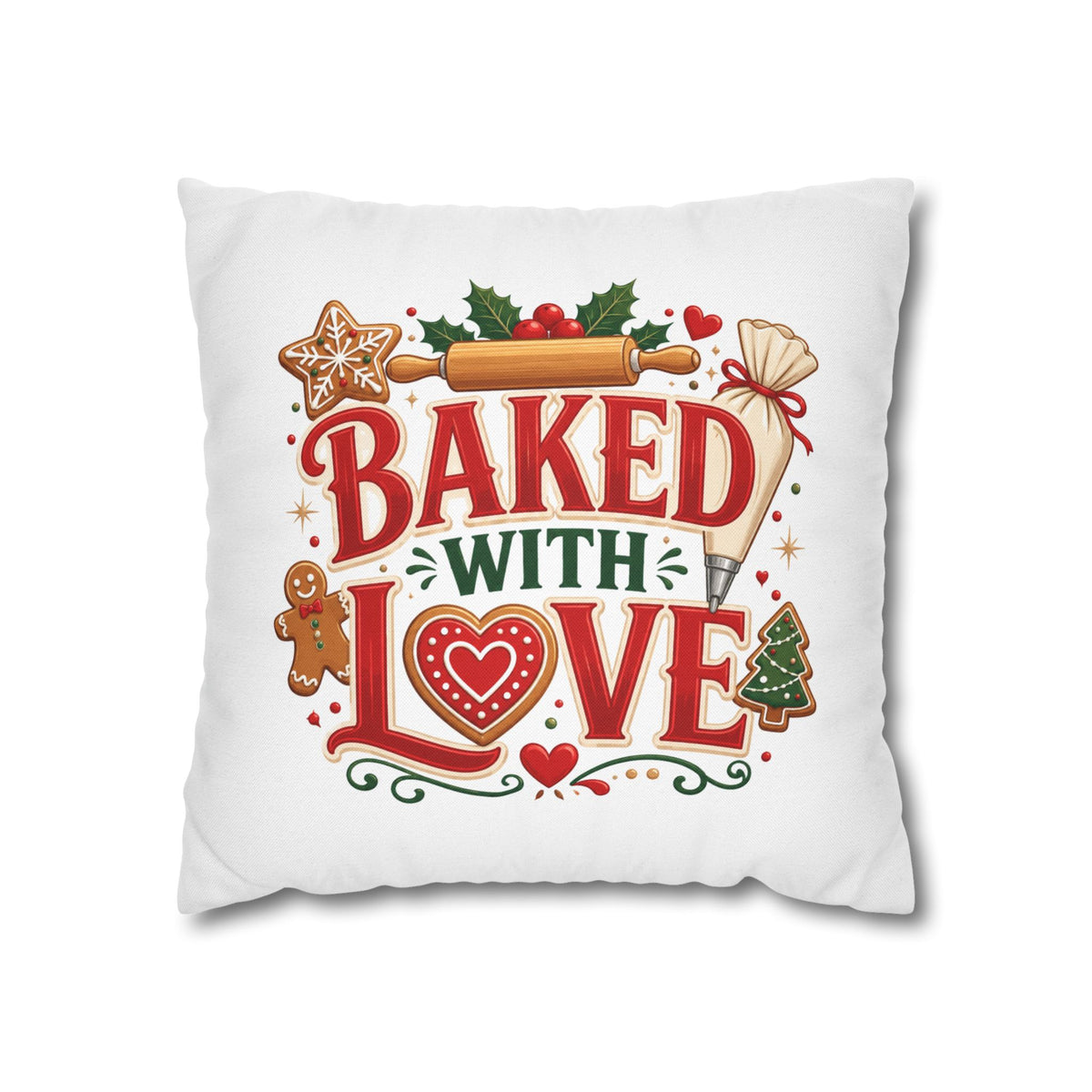 Christmas Baked With Love Holiday Pillowcase - Christmas Baking Decor
