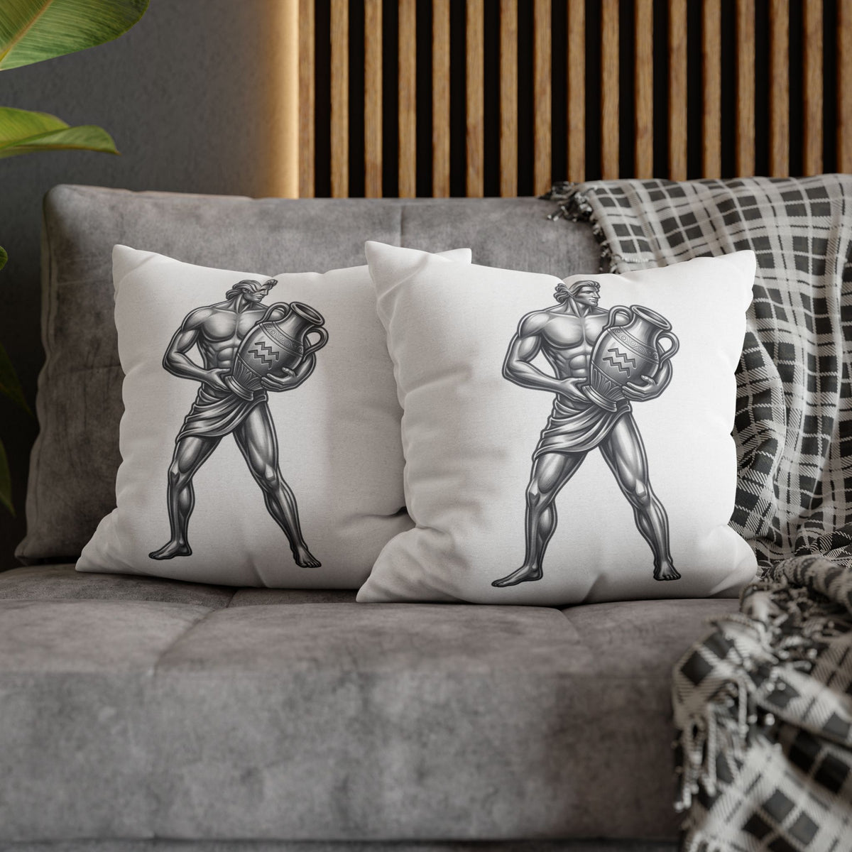Aquarius Zodiac Pillow pillowcase — Mythical Water Bearer Decorative Throw Pillow