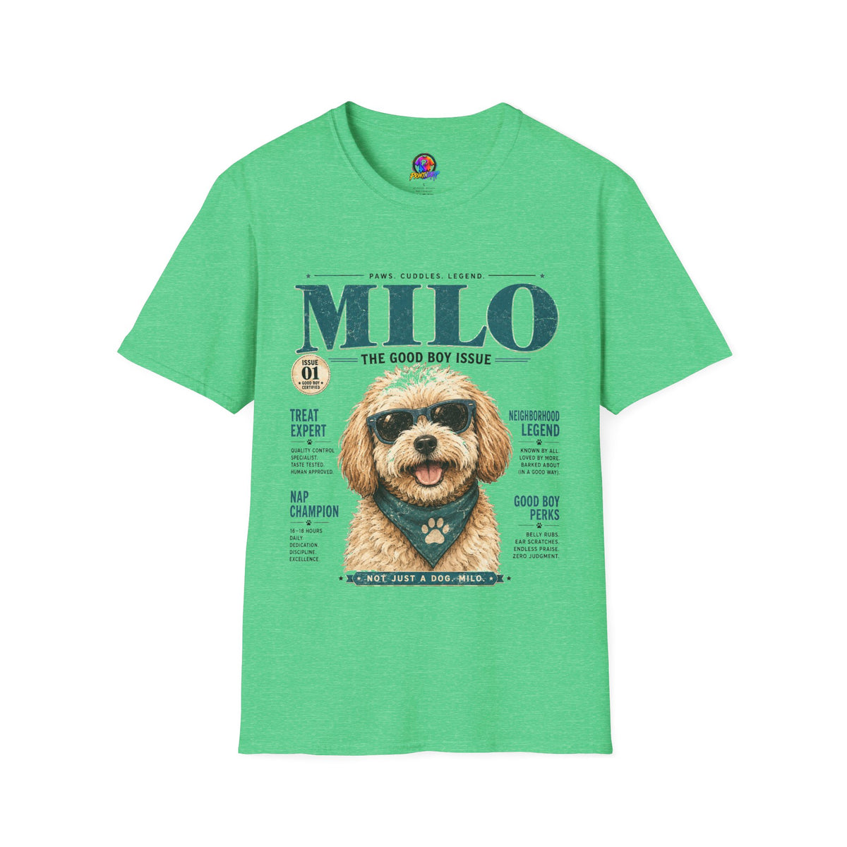 Milo 'The Good Boy Issue' T-Shirt — Cute Dog Magazine Cover Tee