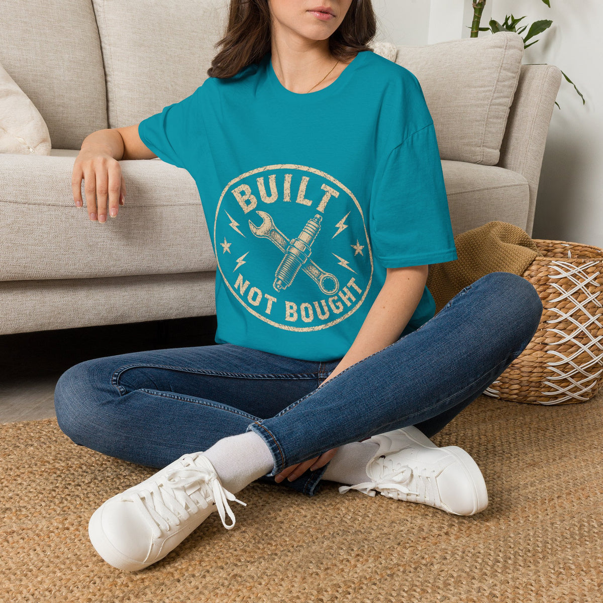 T-Shirt — "Built Not Bought" Vintage Mechanic Graphic