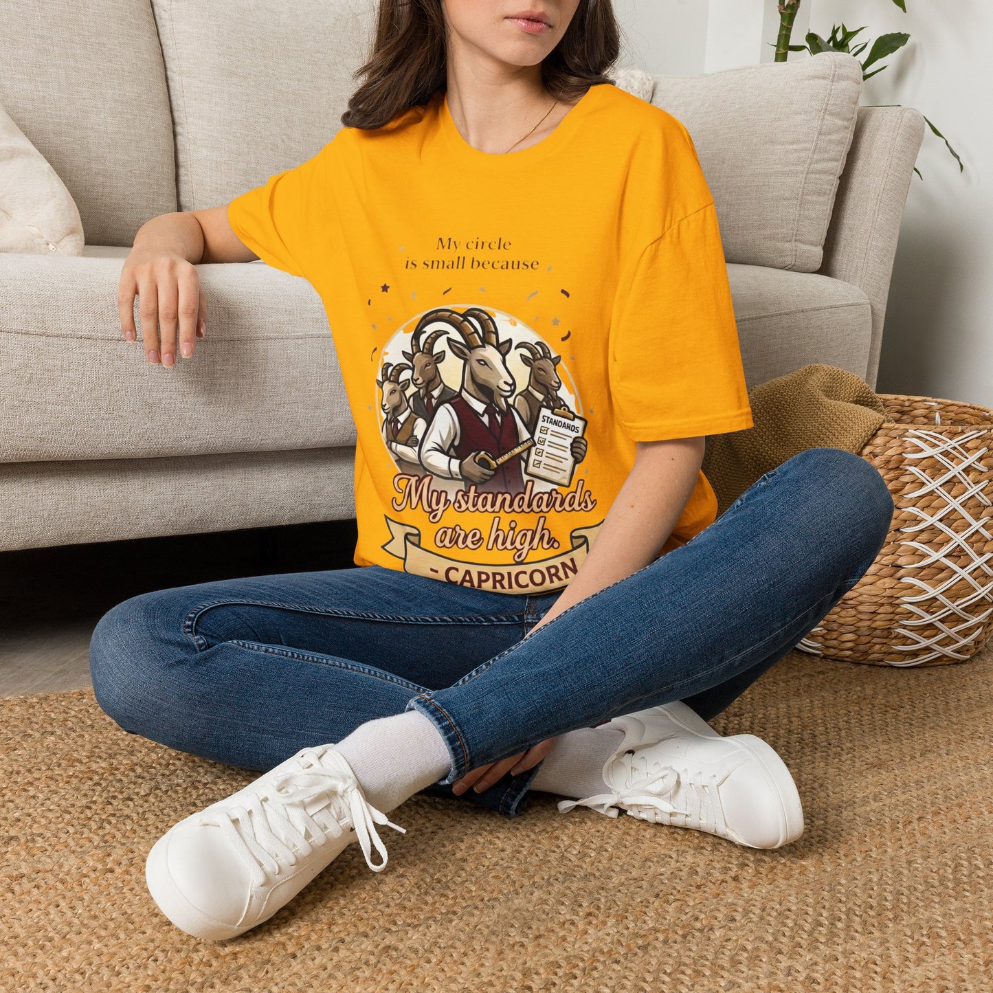 Capricorn Zodiac T-Shirt — "My Standards Are High" Astrology Tee