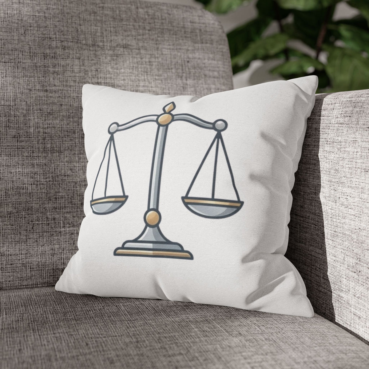 Libra Scales Decorative Pillowcase — Zodiac Balance Throw Pillow Cover