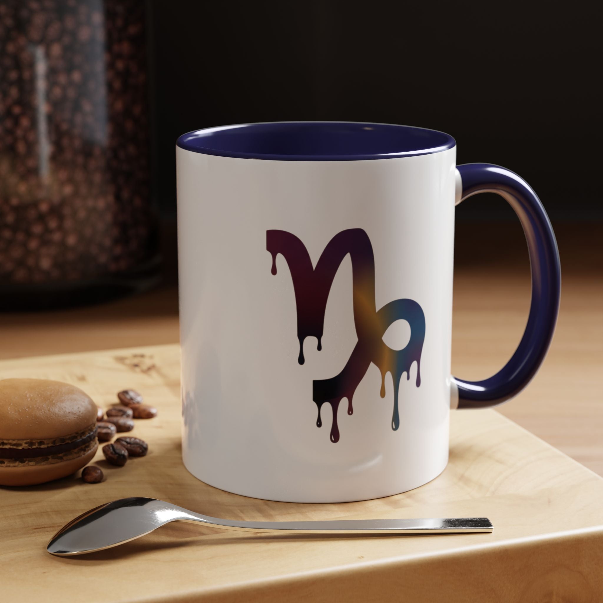 Capricorn Drip Accent Coffee Mug — Zodiac Symbol Gradient