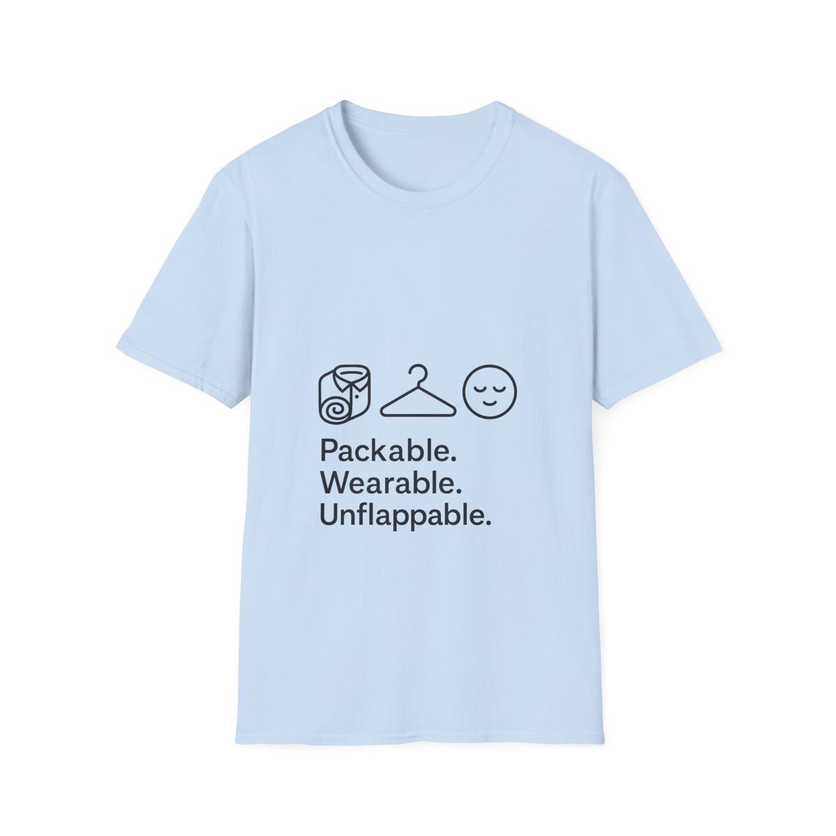 Packable. Wearable. Unflappable. T-Shirt — Minimal Travel Tee - Trending Now - October 2026