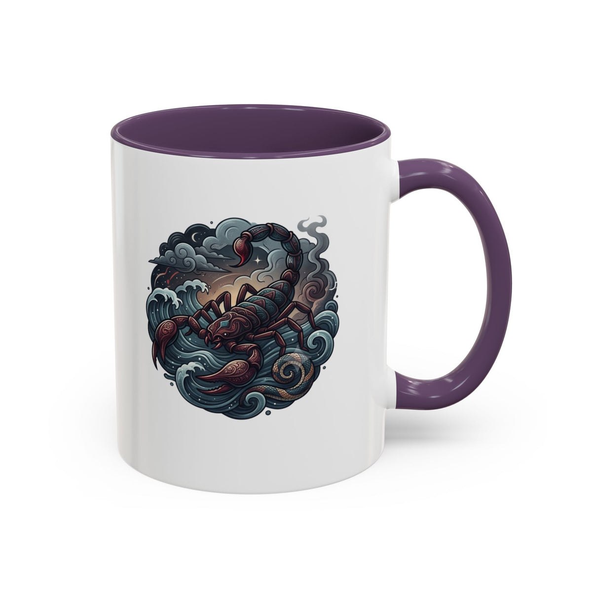 Scorpion Ocean Accent Coffee Mug – Nautical Tattoo-Style