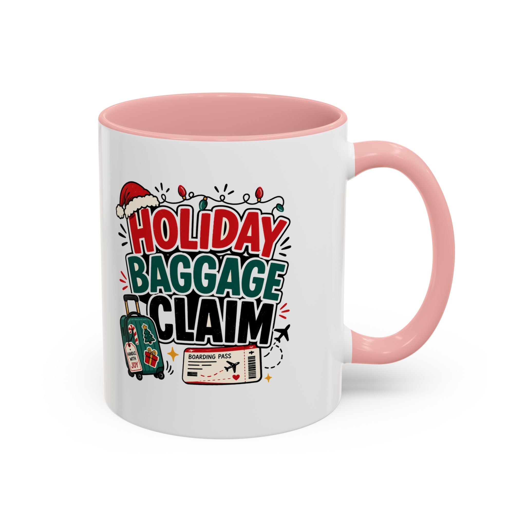 Modern Day Christmas Holiday Baggage Claim Coffee Mug — Funny Christmas Travel Gift (11/15oz)