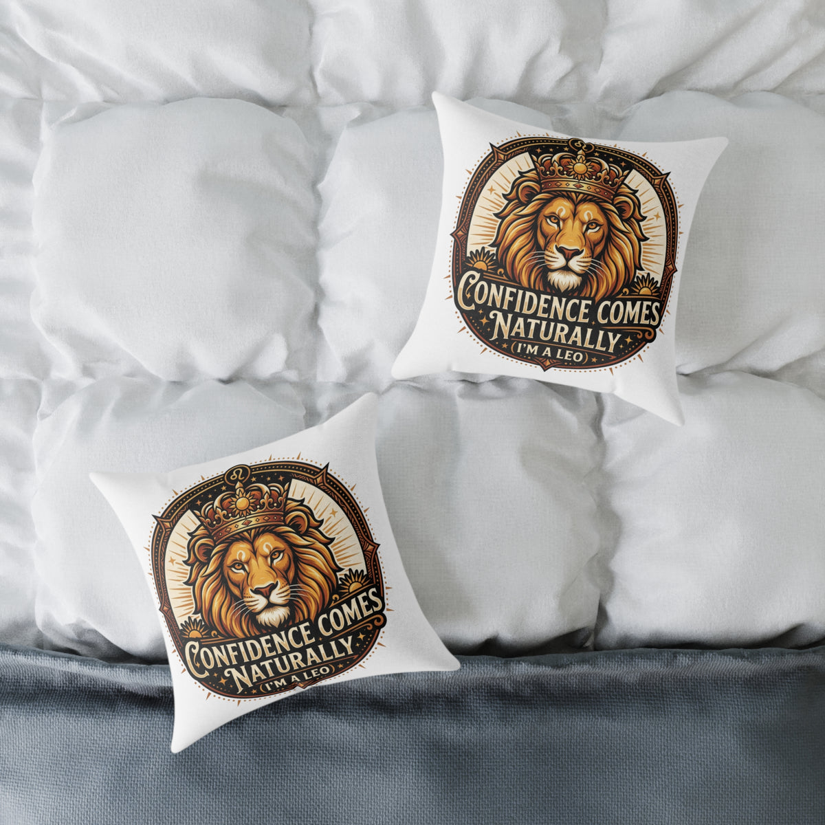 Leo Zodiac Confidence Comes Naturally Square Poly Canvas Pillow