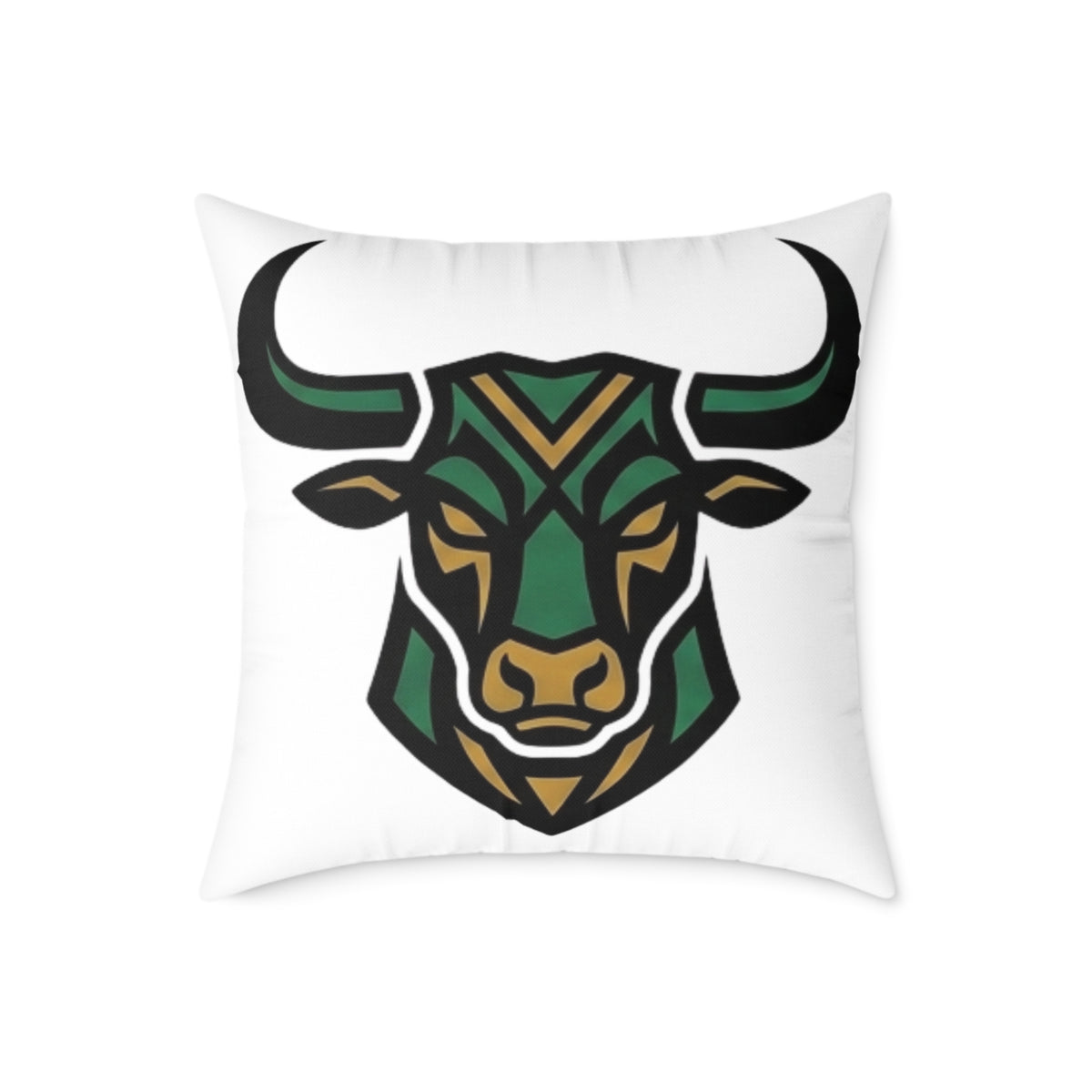 Astrological Taurus Zodiac Colorful Bull Head  Square Poly Canvas Pillow
