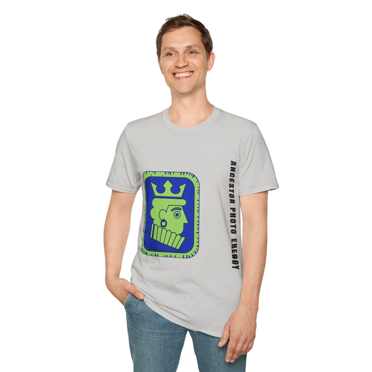 King Checkerboard Graphic T‑Shirt — Bold Green & Blue Chess King Design - Trending Now - September 2026