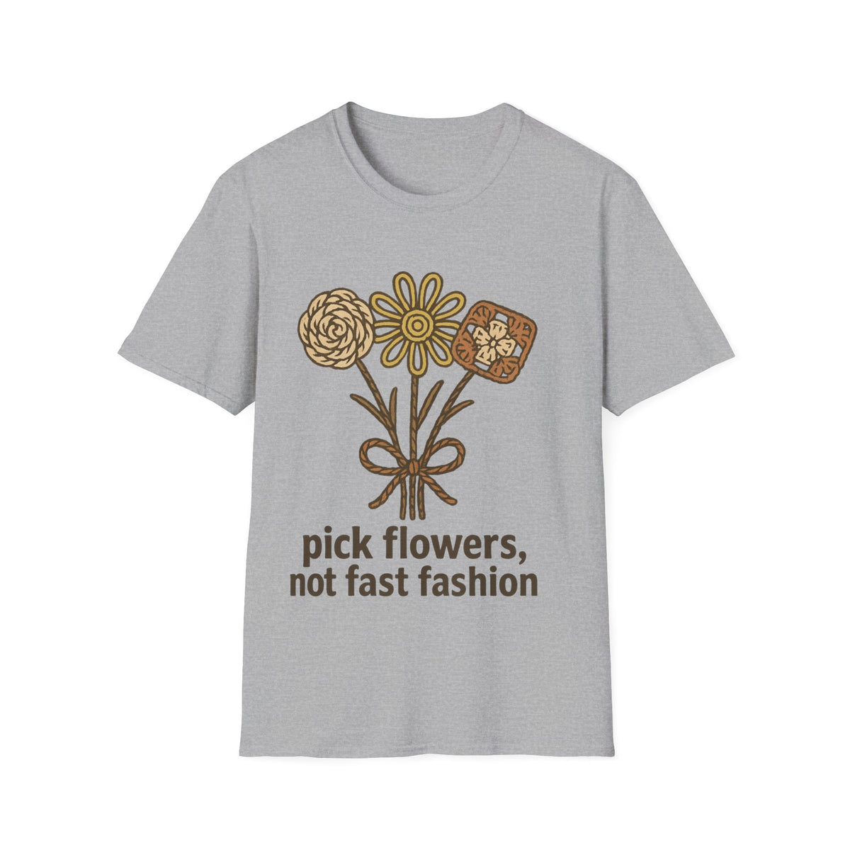 "Pick Flowers Not Fast Fashion" Eco Tee | Botanical Sustainable T-Shirt - Trending Now - September 2026
