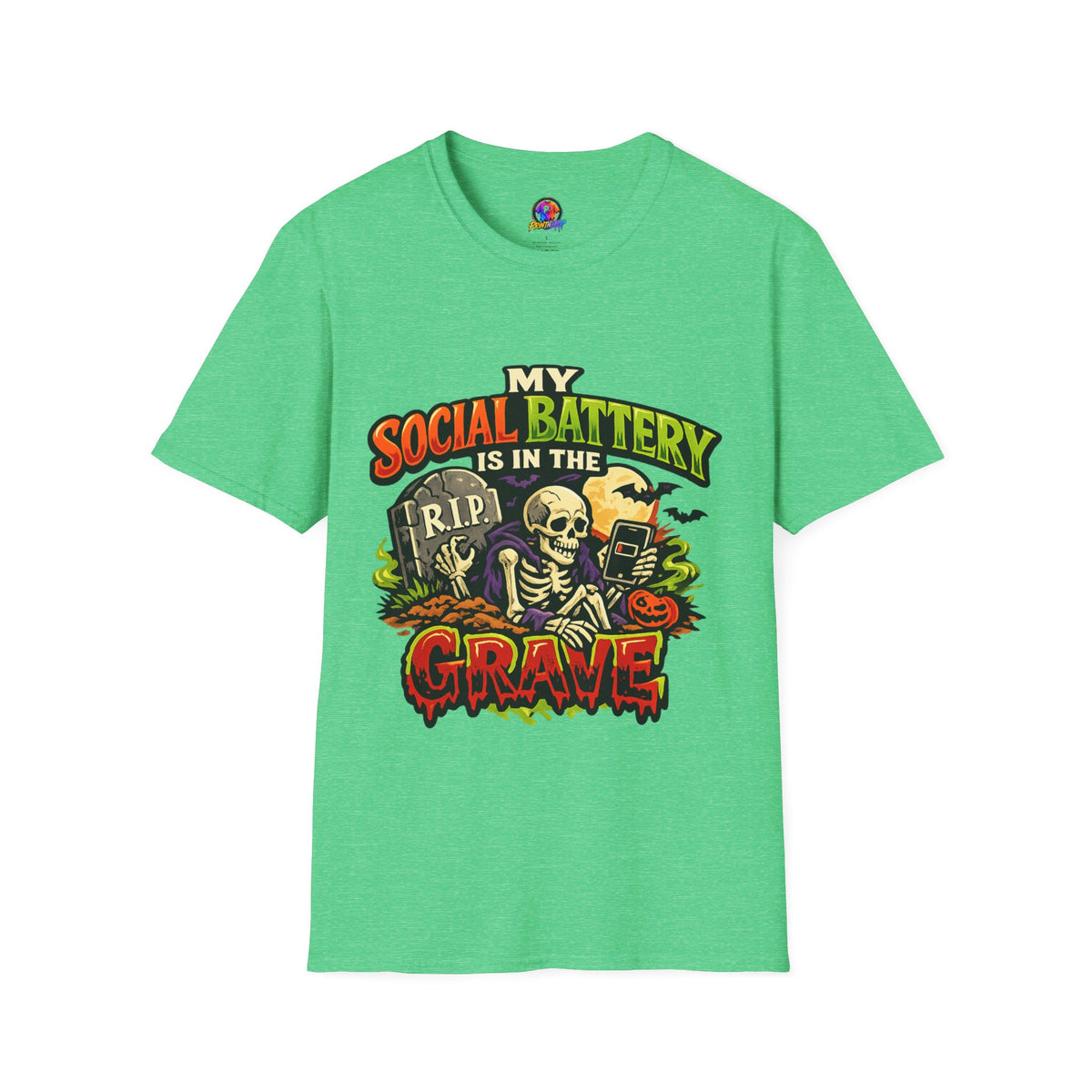 Halloween My Social Battery Unisex Softstyle T-Shirt
